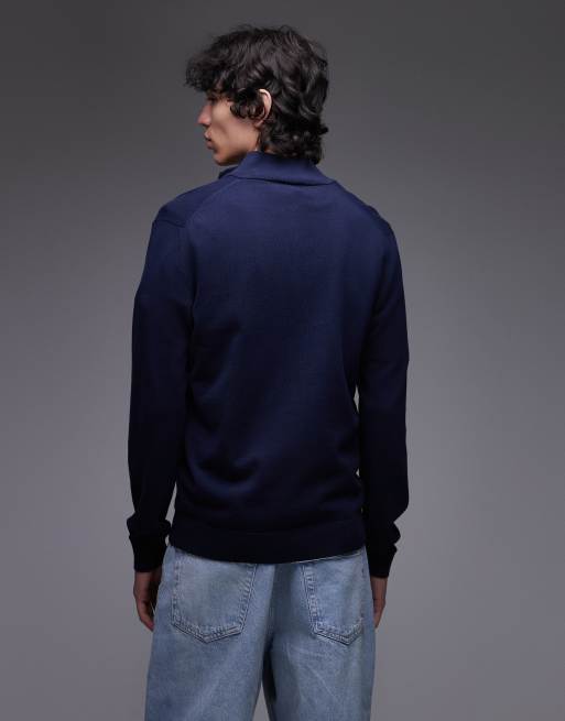 Lacoste - Marineblå trøje med kort lynlås, 3 af 5