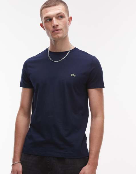 Lacoste – Marineblaues T-Shirt aus Pima-Baumwolle mit Logo - view 1
