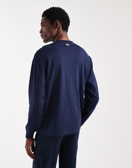 Lacoste - Marineblauw T-shirt met lange mouwen en logo, 3 van 5