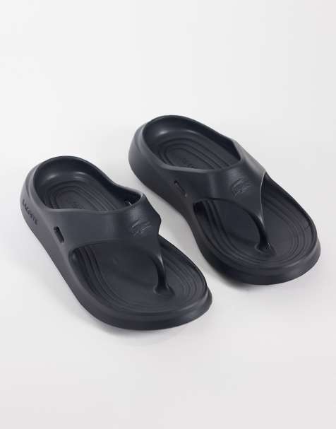 Lacoste Meduz thongs in dark grey - view 1