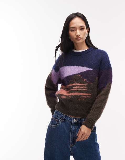 Lacoste – Mehrfarbiger Pullover in Lila - view 1