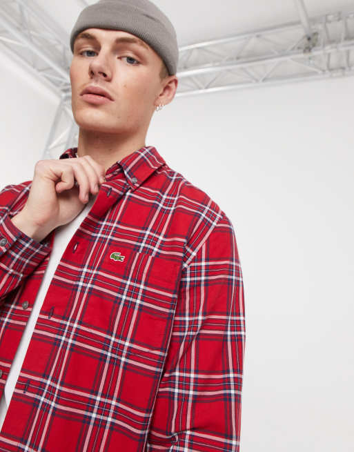 Lacoste red on sale check shirt