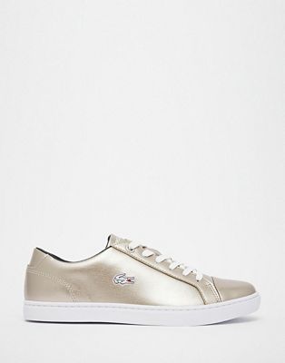 lacoste silver trainers