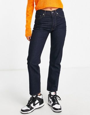 Lacoste mom jeans in dark wash - ASOS Price Checker