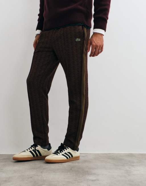 Lacoste monogram co-ord sweatpants in brown , 2 of 5