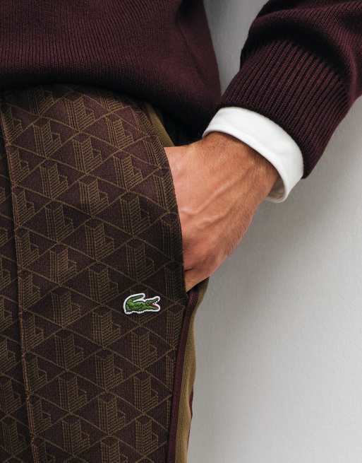 Lacoste monogram co-ord sweatpants in brown , 3 of 5
