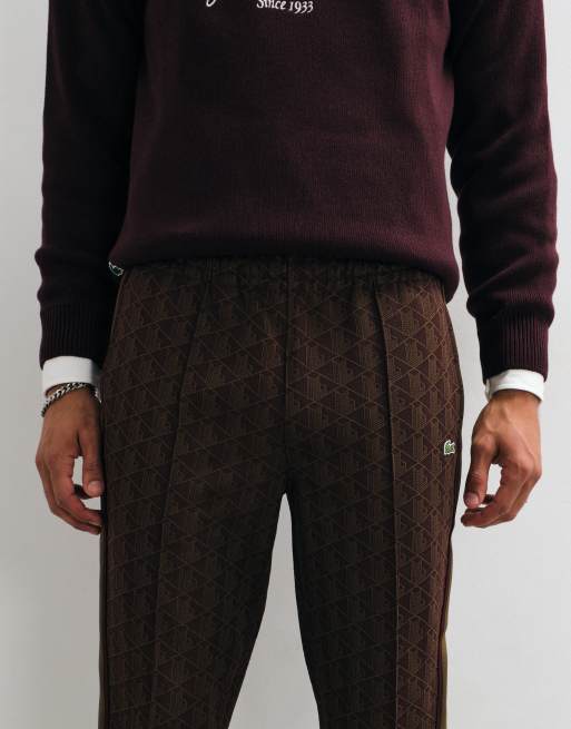 Lacoste monogram co-ord sweatpants in brown , 5 of 5