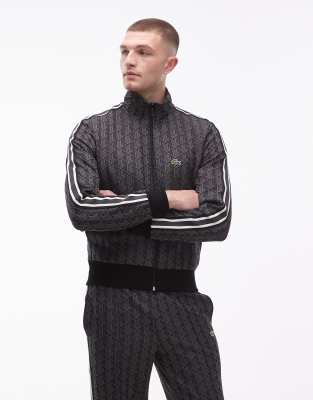 Lacoste Lacoste monogram co-ord track jacket in black
