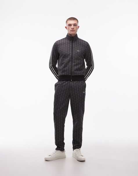 Lacoste monogram co-ord track pants in black 