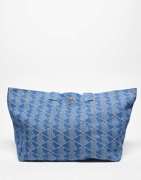 Lacoste monogram shopping bag in light blue - view 1