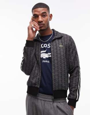 Lacoste monogram track jacket in black - part of a set | ASOS