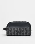 [Lacoste] Lacoste monogram washbag in grey One Size MONOGRAM NOIR GRIS