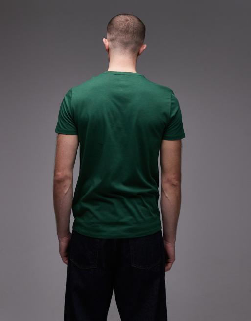 Lacoste – Mörkgrön t-shirt i pimabomull med logga, 5 av 5