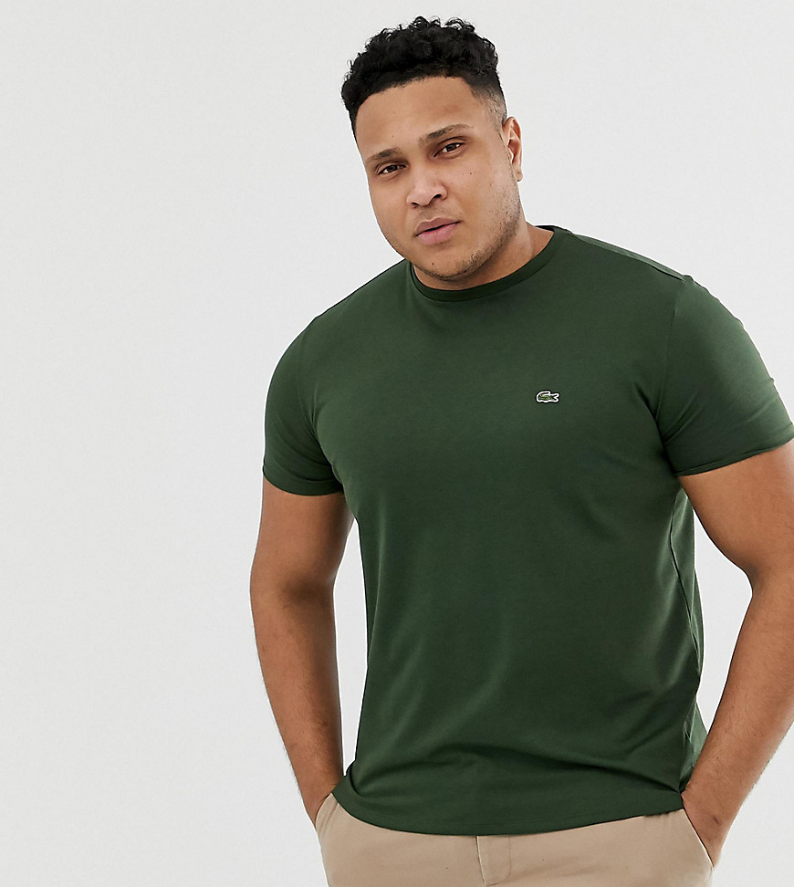 Lacoste – mörkgrön t-shirt med rund halsringning och logga