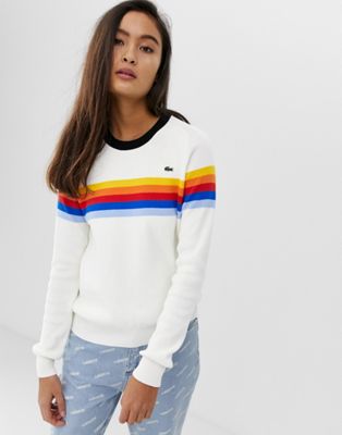 motif logo rainbow stripe sweater 