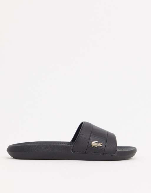 Lacoste Mules avec motif crocodile dor Noir ASOS