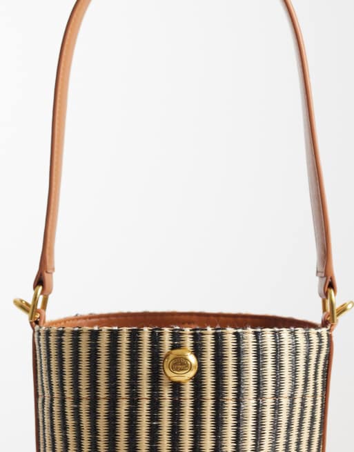 Lacoste - Naturfarvet taske i rattan med skulderrem , 3 af 4