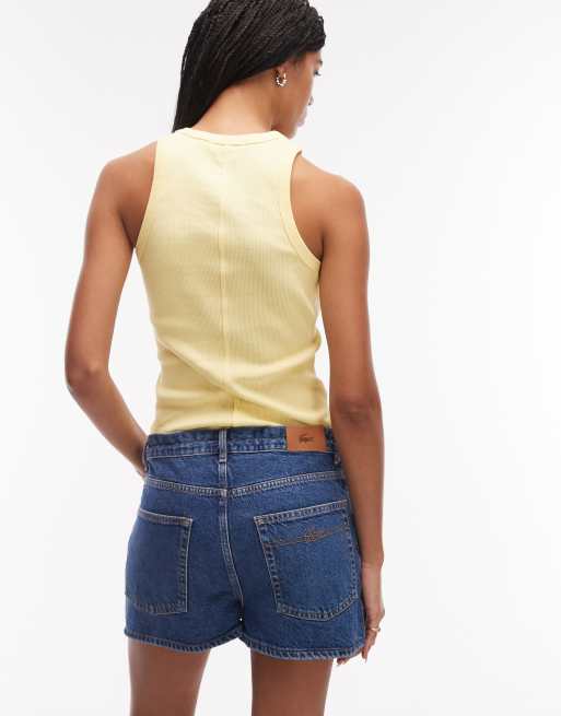 Lacoste – Niebieskie szorty jeansowe typu paperbag, 2 z 4