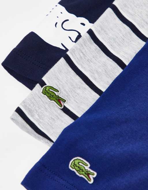 Lacoste essentials 3 pack trunks in multi