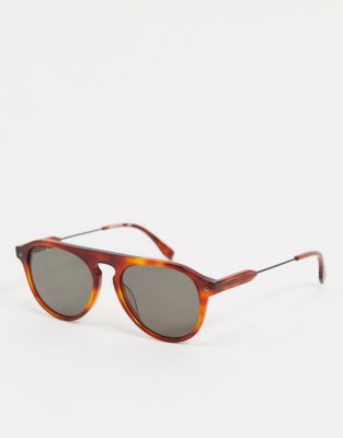 Lacoste Oval Frame Gold Sunglasses ModeSens