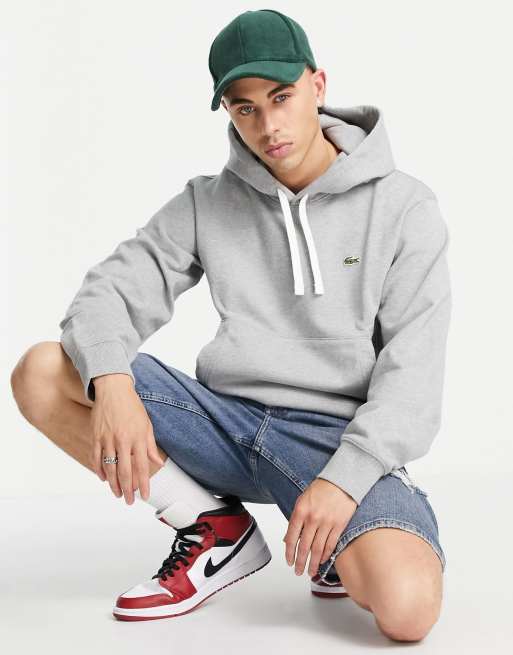 Mens grey lacoste store hoodie