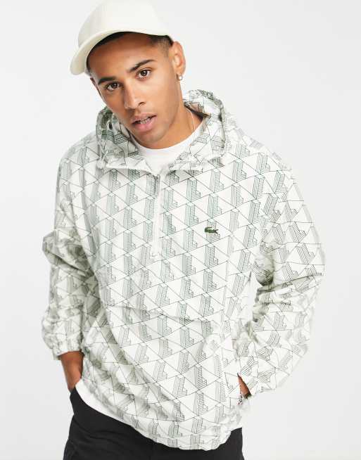 Supreme lacoste reflective grid store nylon anorak white