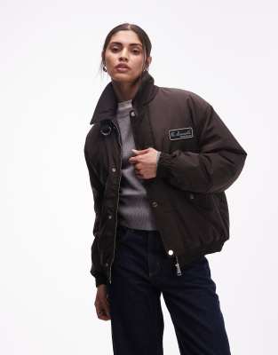 Lacoste - Oversize-Jacke in Braun-Brown
