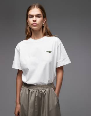 Lacoste - Oversize-T-Shirt in Weiß