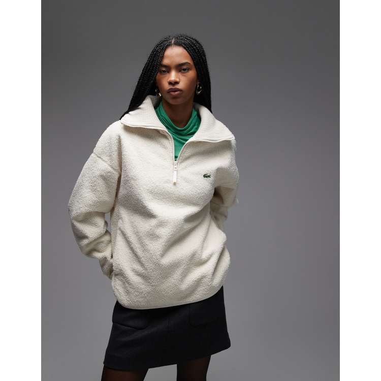 トップス Ludas Half-Zip art Sweatshirt Lacoste oversized half zip sweatshirt in white | ASOS