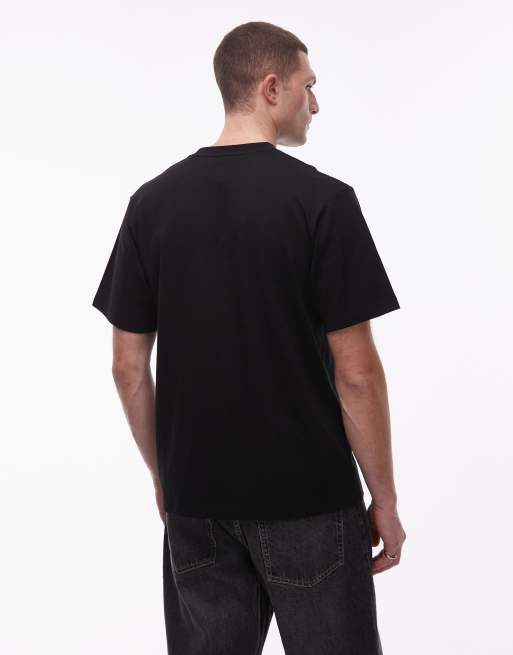 Lacoste oversized heavy weight t-shirt in black, 3 of 5