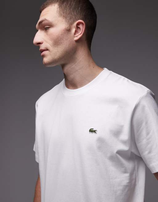 Lacoste oversized heavy weight t-shirt in white, 5 of 5