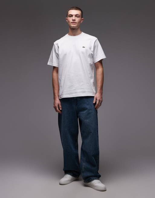 Lacoste oversized heavyweight t-shirt in white, 2 of 5