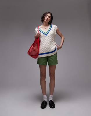 LACOSTE OVERSIZED KNIT CRICKET SWEATER VEST 