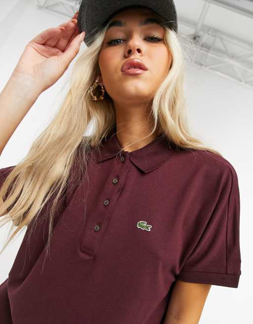 Maroon lacoste clearance polo