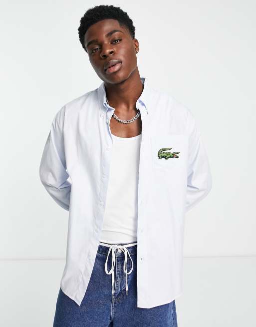 Lacoste oversized shirt in blue ASOS