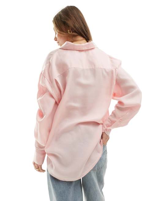 Lacoste oversized shirt in pink | ASOS