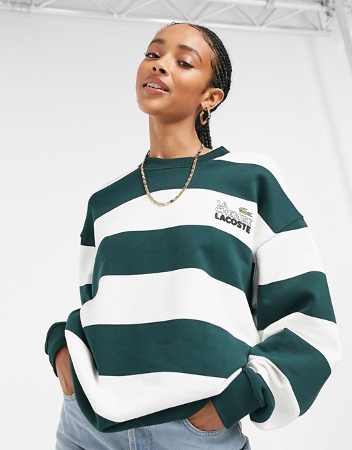 Lacoste oversized stripe sweatshirt