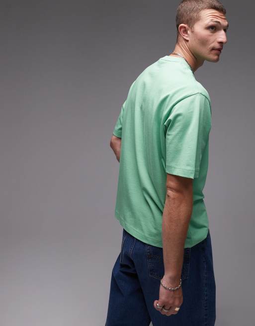 Lacoste - Oversized T-shirt met groot geborduurd logo in groen, 4 van 4