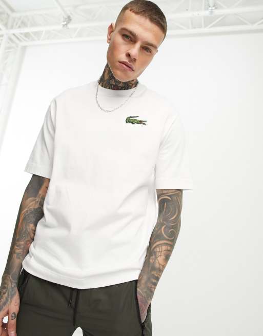 Lacoste - Oversized T-shirt met groot logo in wit