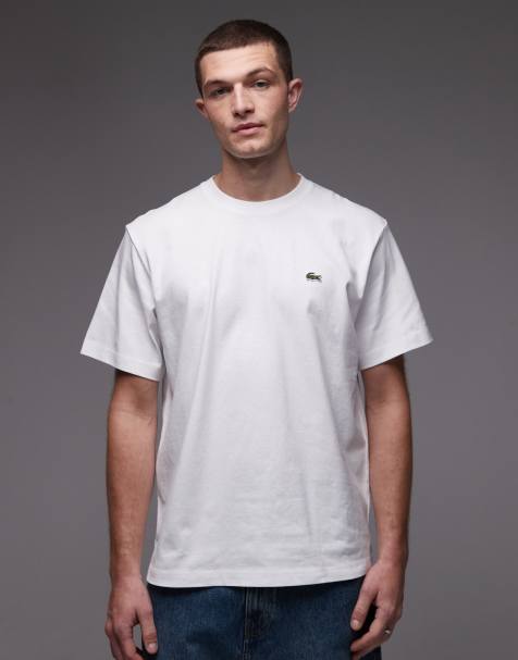 Lacoste - Oversized T-shirt van zware stof in wit - view 1