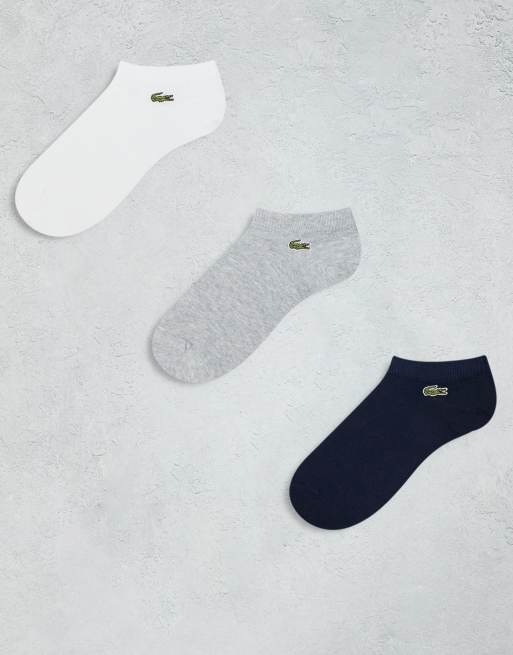 Lacoste pack of 3 socks in navy gray white