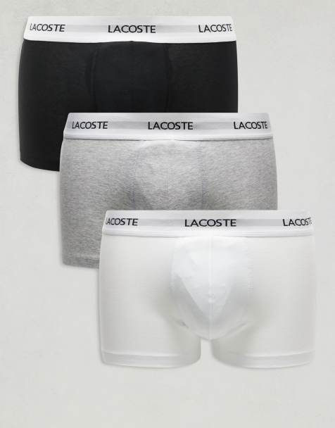 Lacoste pack of 3 trunks in black gray white - view 1