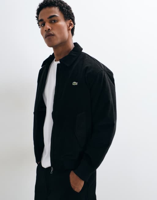 Lacoste padded cord aviator jacket in black, 3 of 5