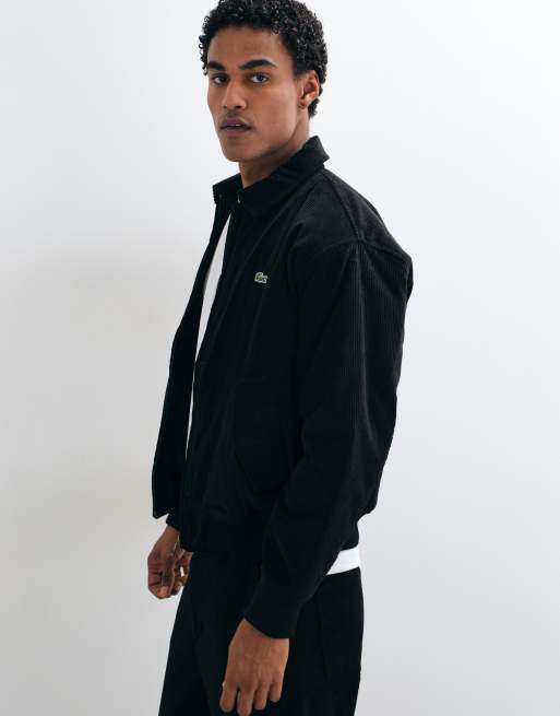 Lacoste padded cord aviator jacket in black, 5 of 5