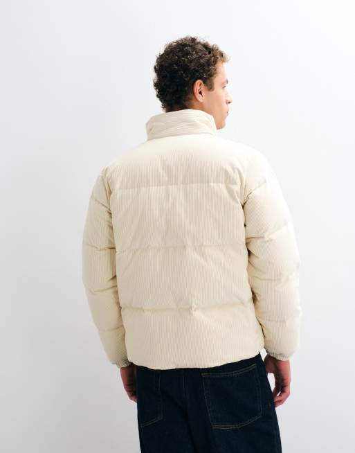 Lacoste padded cord down jacket in cream, 5 of 5