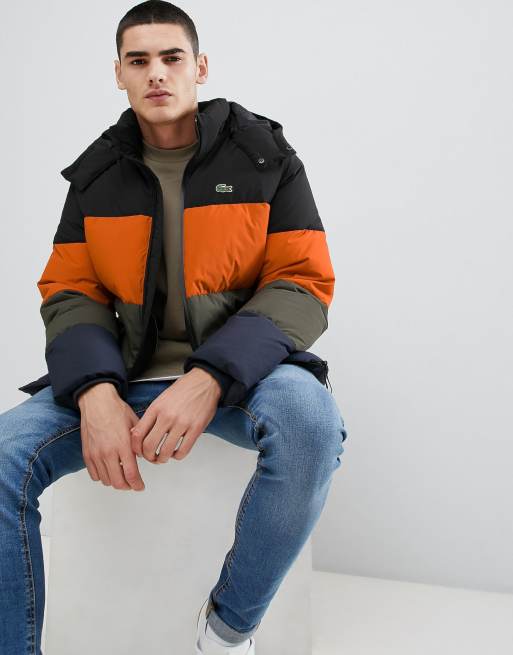 Lacoste sport colour 2025 block puffer jacket