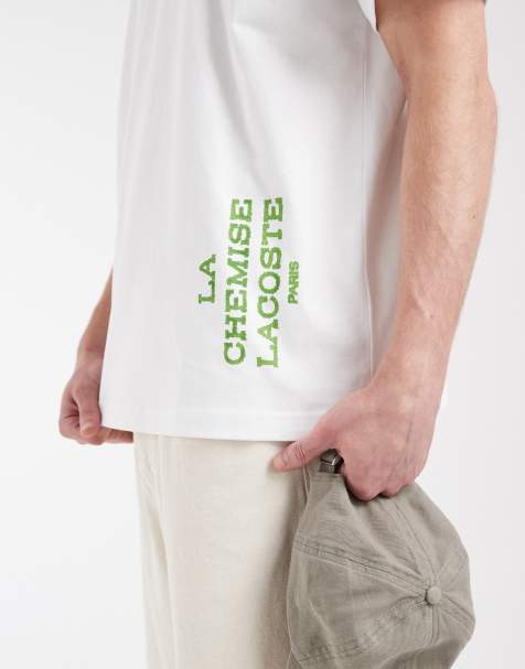 Lacoste painting back print t-shirt in white - view 1