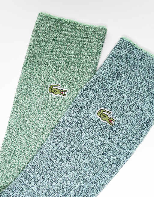 Lacoste - Pakke med 2 par grønne ribstrikkede sokker, 2 af 3