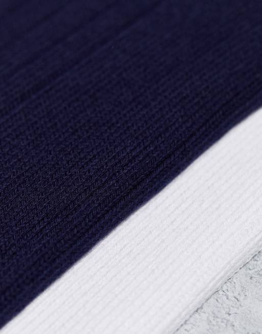 Lacoste - Pakke med 2 par ribstrikkede sportssokker i hvid og marineblå, 2 af 4