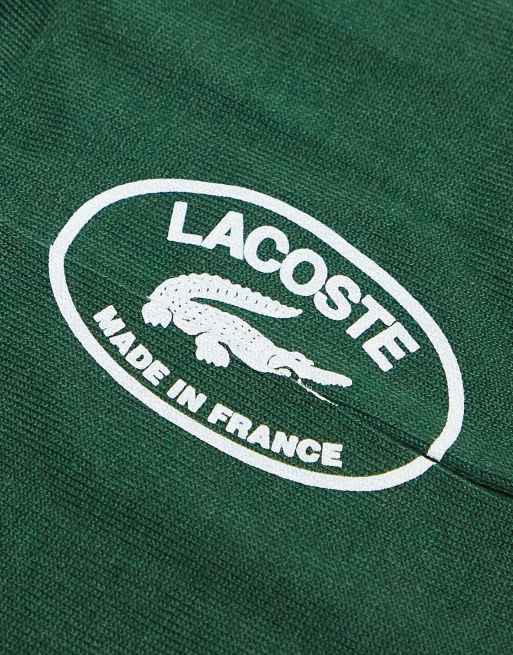 Lacoste - Pakke med 2 par sportssokker i råhvid og grøn med stort logo, 4 af 4